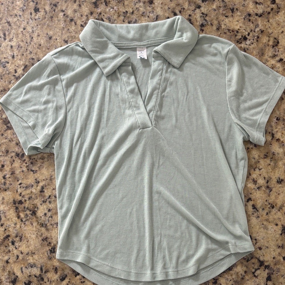 Old Navy Light Green Collared Tee